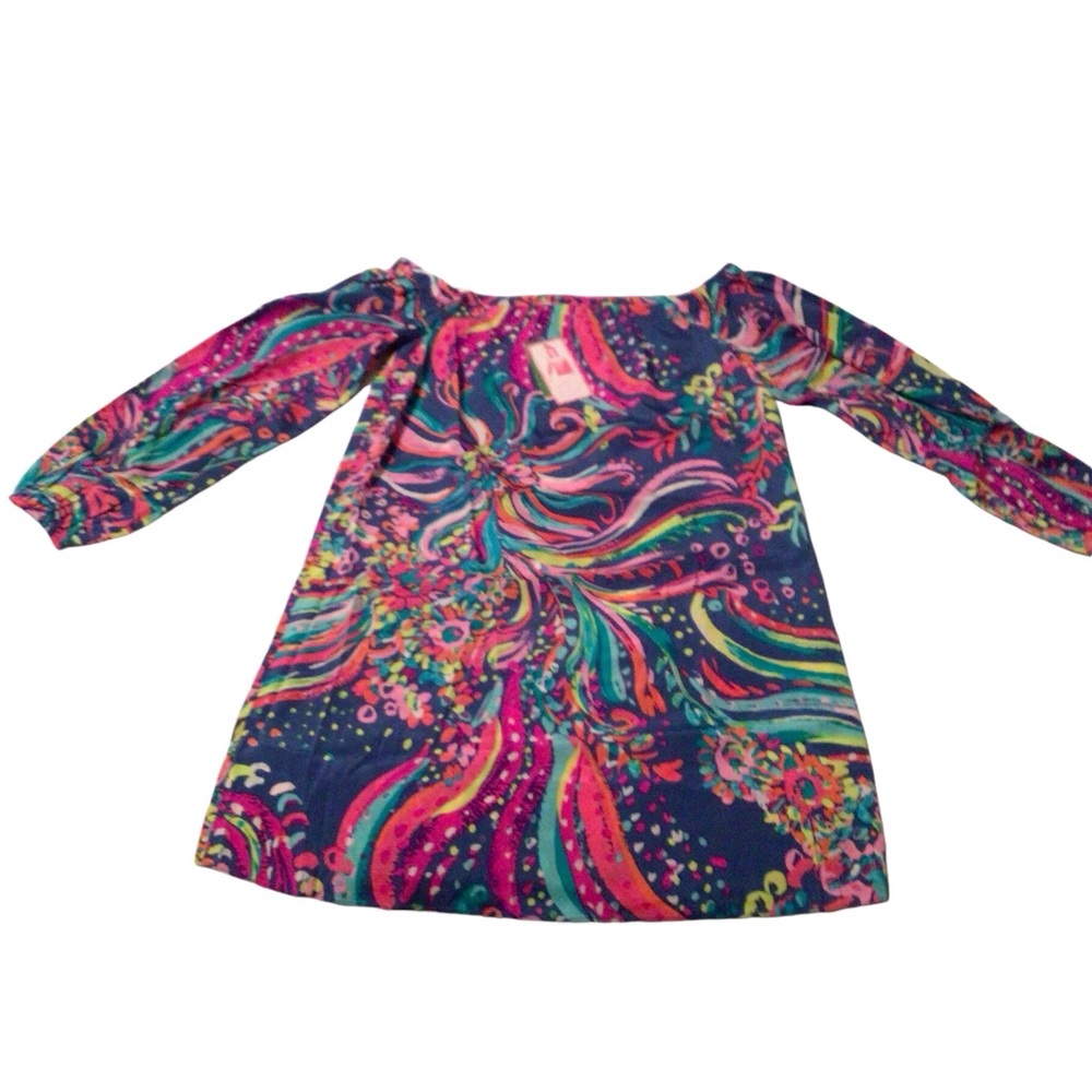 NWT Lilly Pulitzer Festive Off the Shoulder Shift dress ~Small - Picture 2 of 10